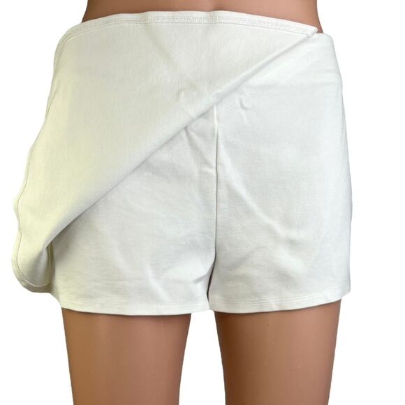Superdown Sonya White Mini Zipper Casual Party Cocktail Wrap Skort Skirt Size M - Picture 4 of 6